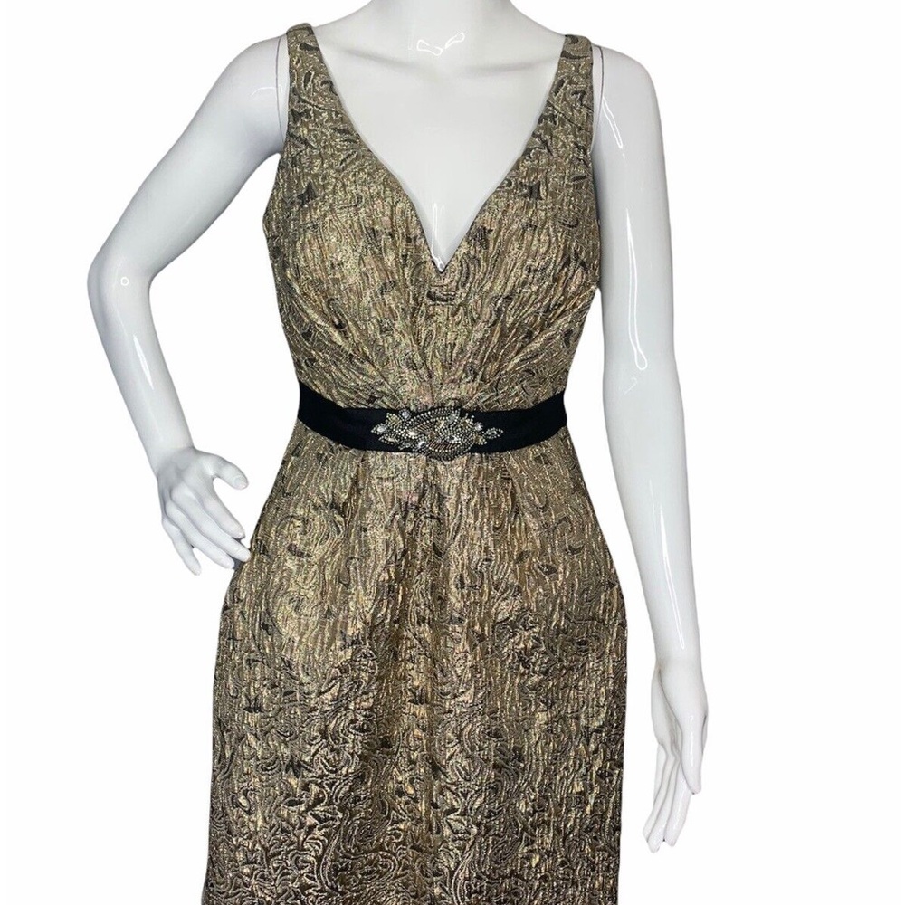 AIDAN MATTOX  SLEEVELESS JJACQUARD DRESS